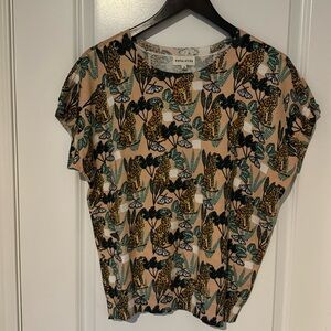 Cheetah and butterfly printed lightweight sweater